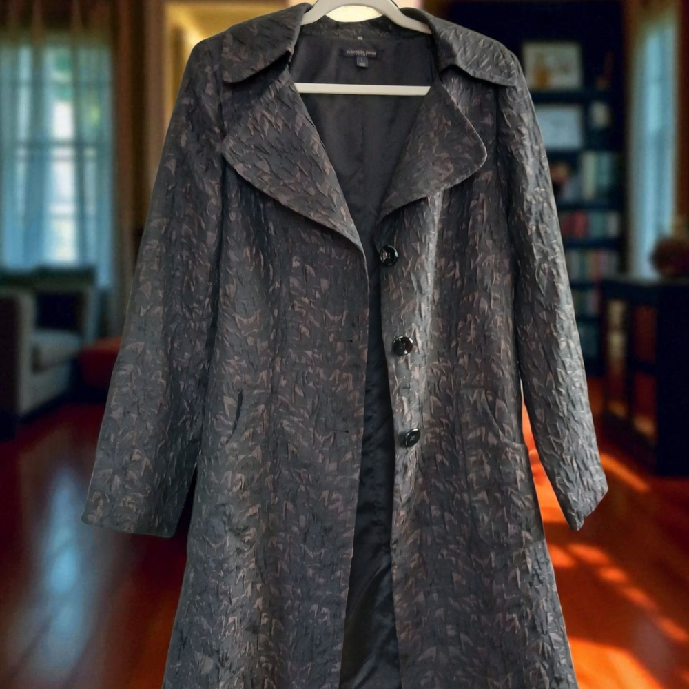 Classiques Entier Textured Brown/Black Trench Coat
